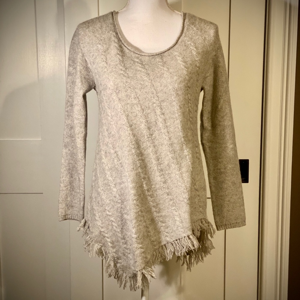 100% cashmere, light grey sweater. Super soft!